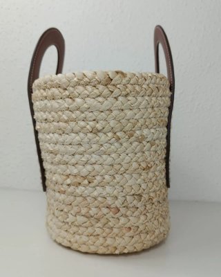 Bolso Paja Natural y Cuero Ecológico