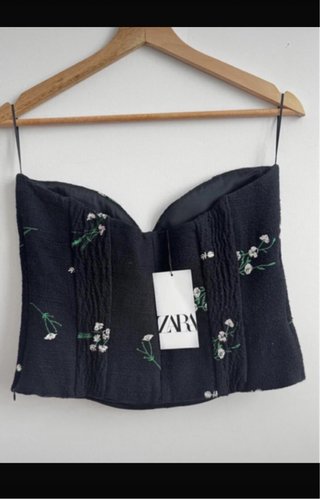 Conjunto Zara top y pantalón estampado flores