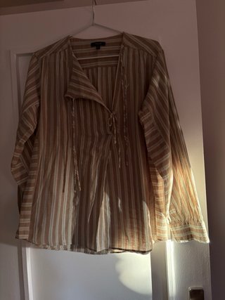 Camisa Massimo Dutti Rayas Beige