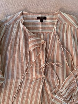 Camisa Massimo Dutti Rayas Beige