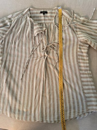 Camisa Massimo Dutti Rayas Beige
