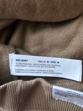 Sudadera Marrón con Capucha Celopman Talla S Nueva