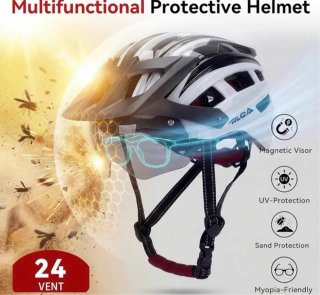 SIN ABRIR Casco Bicicleta Con Luz LED y Visera