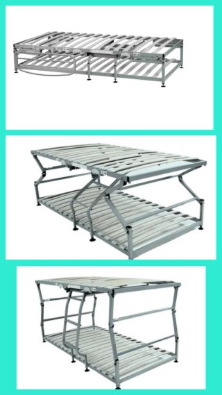 CAMA LITERA PLEGABLE METÁLICA PARDO