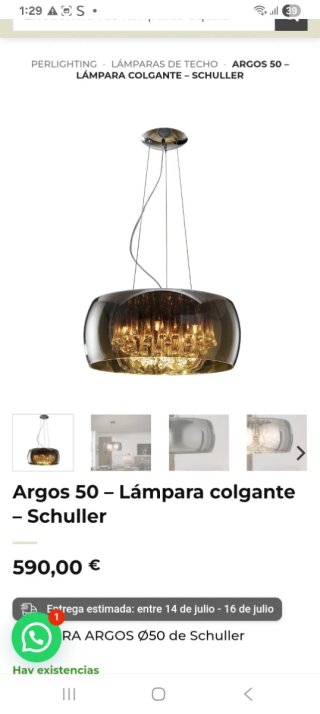 Lámparas de diseño cristal y metal