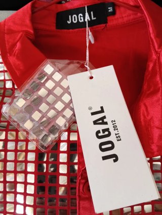 Camisa fiesta JOGL lentejuelas roja
