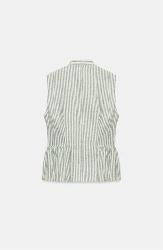 Chaleco Zara Rayas Verdes y Blancas