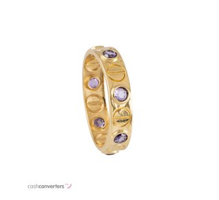 anillo oro 18k con piedra con amatista
