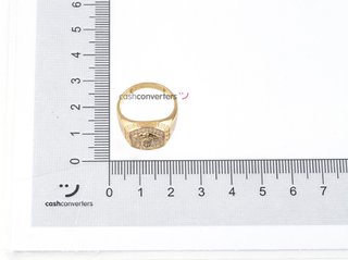 sello oro 18k con piedra con circonita
