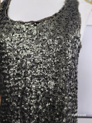 Vestido lentejuelas negro y verde