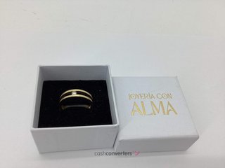 anillo oro 18k con piedra con diamante