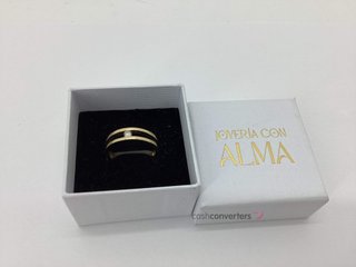 anillo oro 18k con piedra con diamante