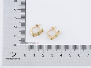 pendientes oro 18k con piedra con esmeralda