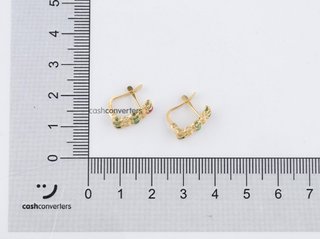 pendientes oro 18k con piedra con esmeralda