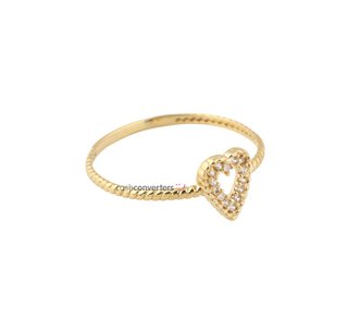 anillo oro 18k con piedra con circonita