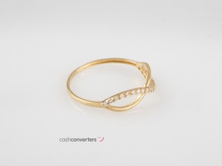 anillo oro 18k con piedra con circonita