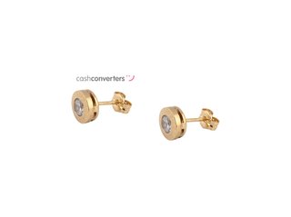 pendientes oro 18k con piedra con circonita