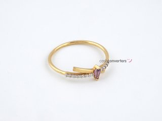 anillo oro 18k con piedra con amatista