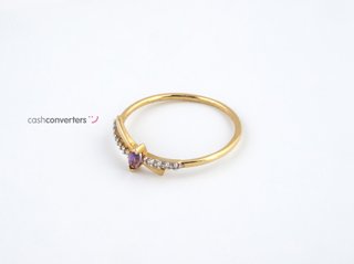 anillo oro 18k con piedra con amatista
