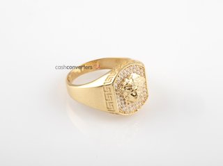 sello oro 18k con piedra con circonita