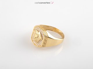 sello oro 18k con piedra con circonita