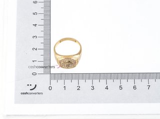 sello oro 18k con piedra con circonita