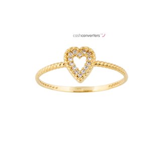 anillo oro 18k con piedra con circonita