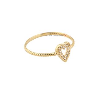 anillo oro 18k con piedra con circonita
