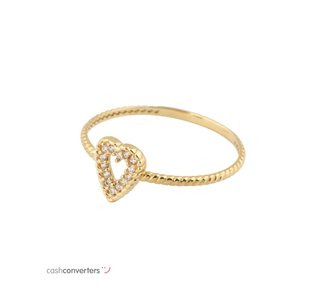 anillo oro 18k con piedra con circonita
