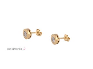 pendientes oro 18k con piedra con circonita