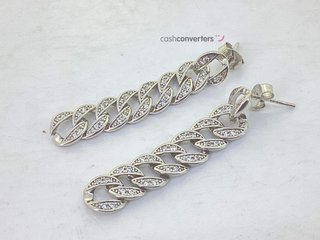 pendientes plata 925mm con piedra con circonita