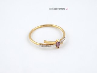 anillo oro 18k con piedra con amatista