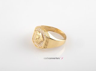 sello oro 18k con piedra con circonita