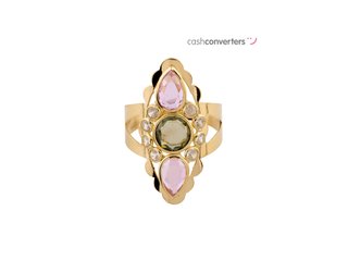 anillo oro 18k con piedra con circonita