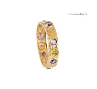anillo oro 18k con piedra con amatista