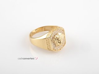 sello oro 18k con piedra con circonita