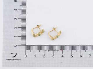 pendientes oro 18k con piedra con esmeralda