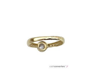 anillo oro 9k con piedra con circonita