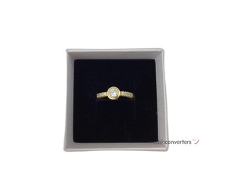 anillo oro 9k con piedra con circonita