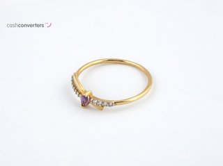 anillo oro 18k con piedra con amatista