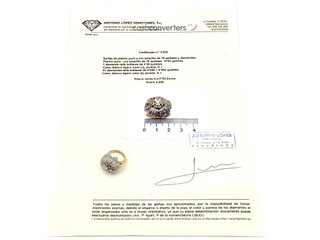 anillo oro 18k con piedra con diamante