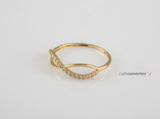 anillo oro 9k con piedra con circonita