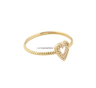 anillo oro 18k con piedra con circonita