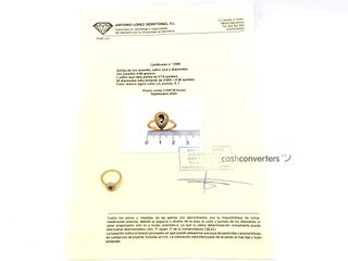 sortija oro 18k con piedra con diamante
