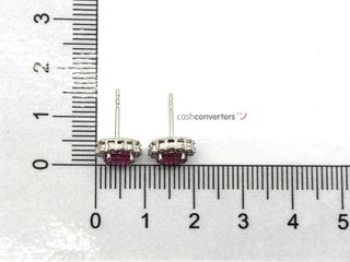 pendientes oro 18k con piedra con rubi,diamante
