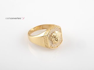 sello oro 18k con piedra con circonita