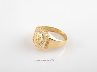 sello oro 18k con piedra con circonita