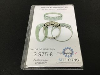 anillo oro 18k con piedra con diamante