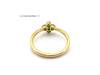 anillo oro 18k con piedra con diamante,esmeralda