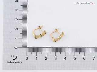pendientes oro 18k con piedra con esmeralda